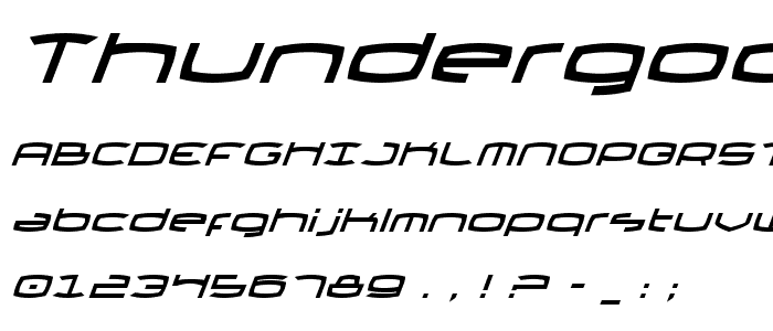 Thundergod II Italic font